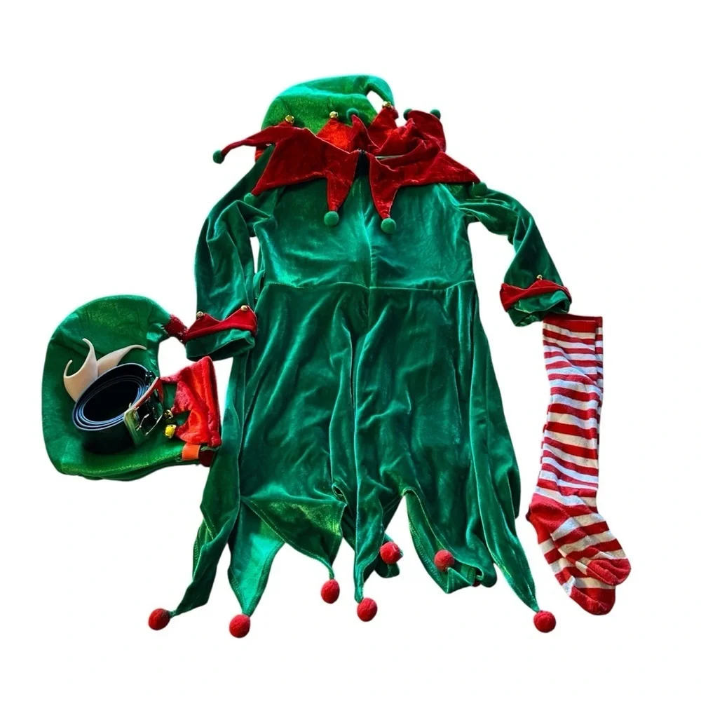 Jolly Green Elf Costume Set for Kids